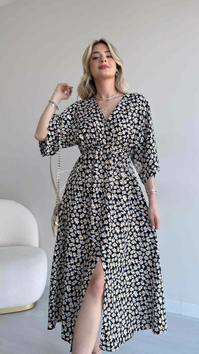 Printed Boho Midi Dress